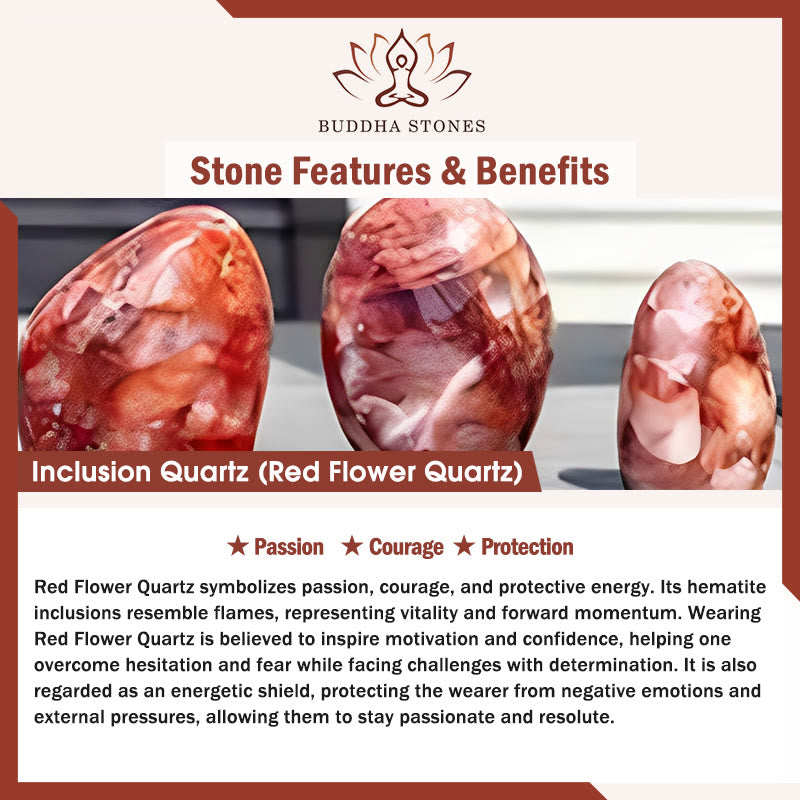 925 Sterling Silver Cat Head Natural Red Flower Quartz Protection Necklace Pendant