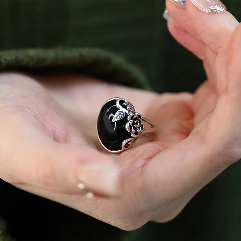 Minimalist Copper Rose Adjustable Self-Care Floral Ring