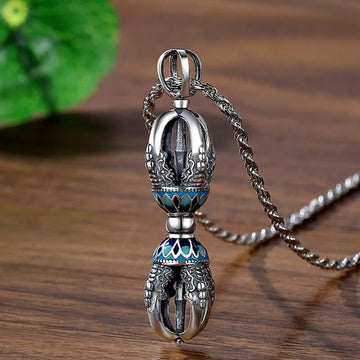 Tibetan Copper Vajra Dorje Spiritual Power Pendant Necklace