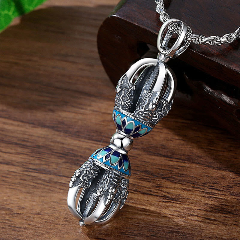 Tibetan Copper Vajra Dorje Spiritual Power Necklace Pendant