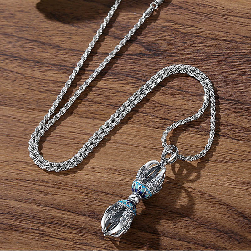 Tibetan Copper Vajra Dorje Spiritual Power Pendant Necklace