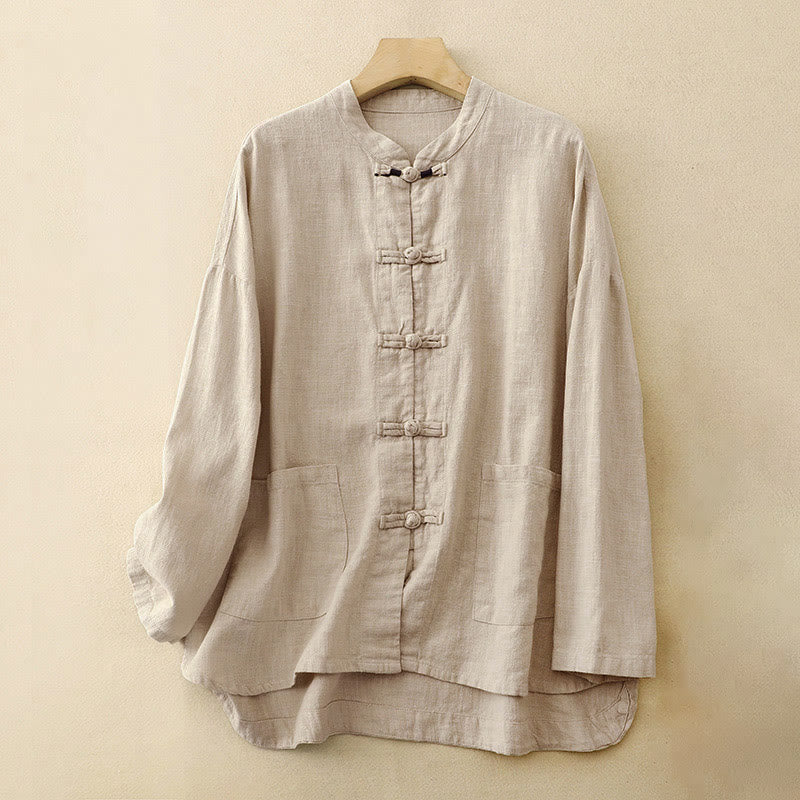 Literary Artistic Chinese Knot Button Casual Clothing