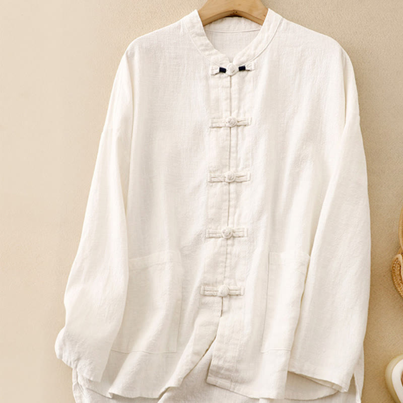 Literary Artistic Chinese Knot Button Casual Clothing