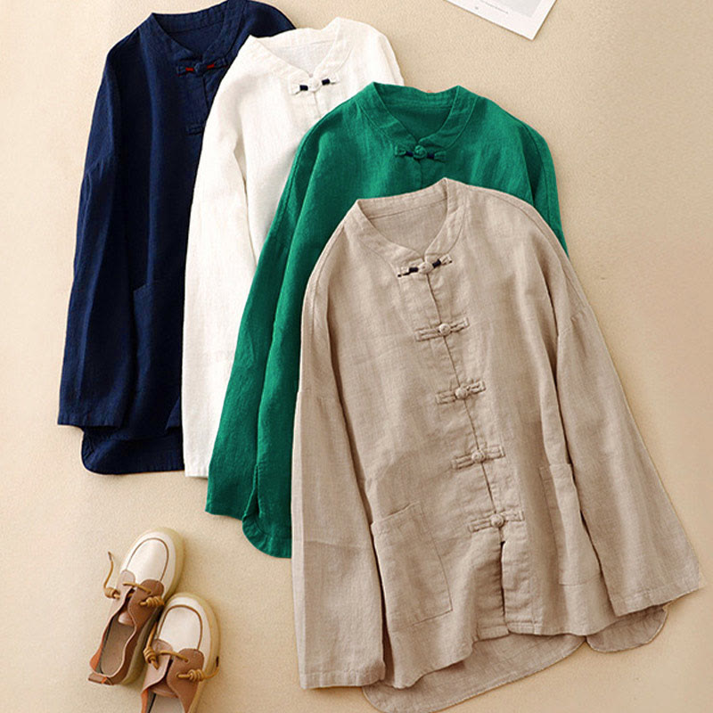 Literary Artistic Chinese Knot Button Casual Clothing