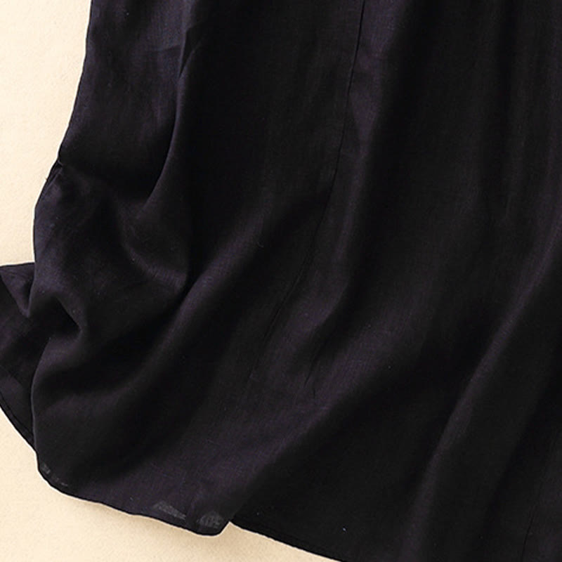 Summer Daily Casual Pure Color Crew Neck Simple Design Sleeveless Midi Dress