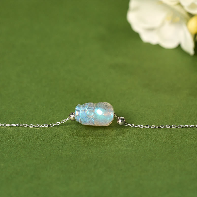 925 Sterling Silver Moonstone Pixiu Energy Anchor Bracelet