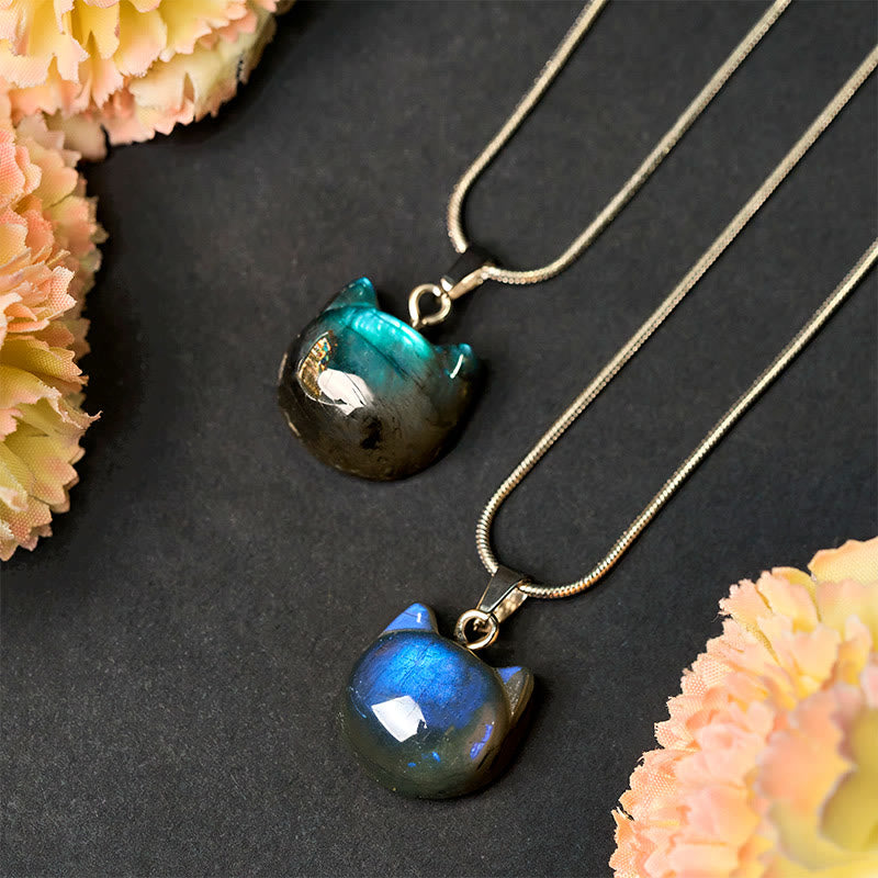 "Hoping for Insight and Joy" Cat Labradorite Necklace Includes Gift Message Card