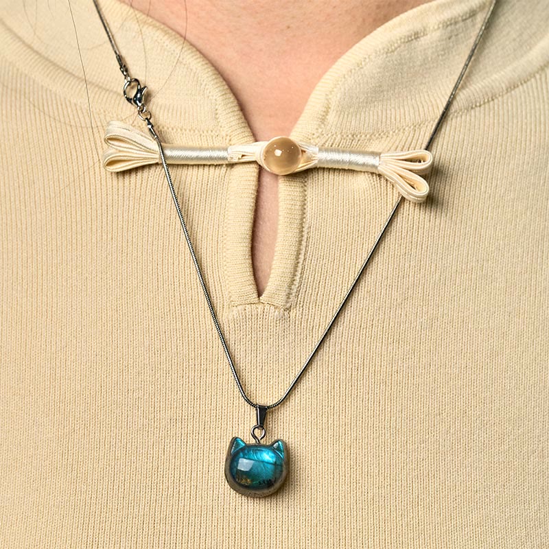 "Hoping for Insight and Joy" Cat Labradorite Necklace Includes Gift Message Card