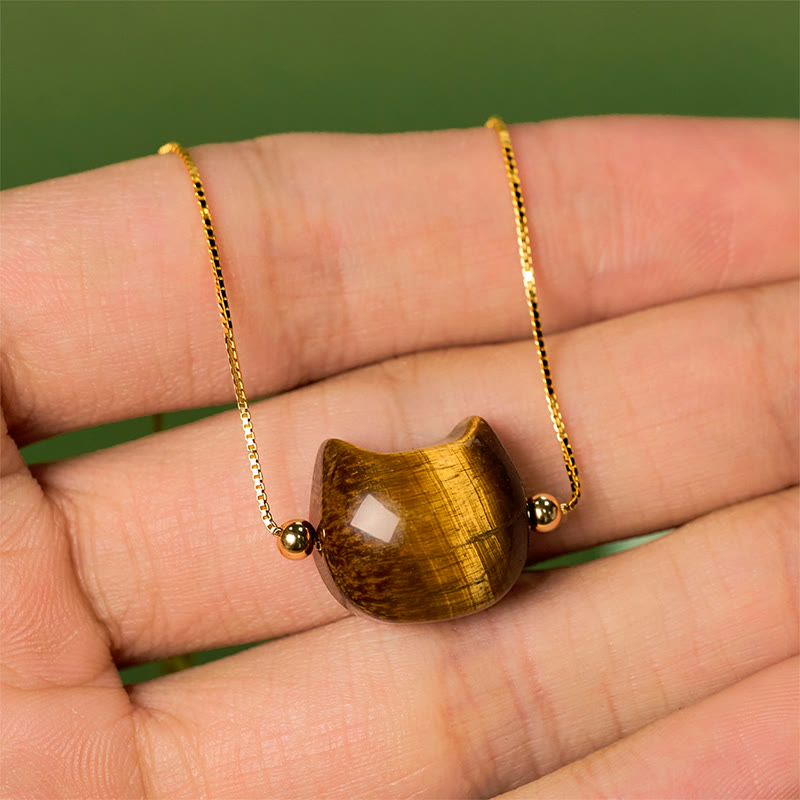 925 Sterling Silver Tiger Eye Cat Symbol Bracelet for Intuitive Clarity