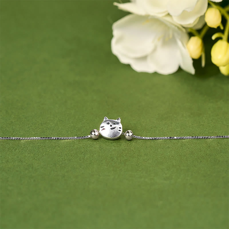 925 Sterling Silver Mini Cat Blessing Chain Bracelet