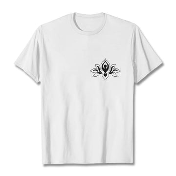 Soft Cotton Crewneck Lotus Meditation Graphic Tee