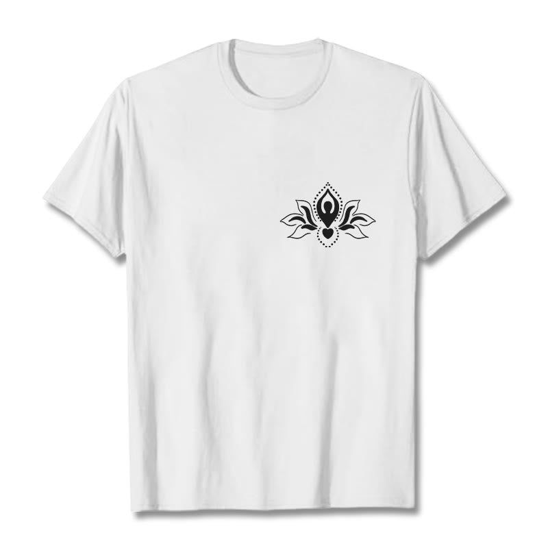 Soft Cotton Crewneck Lotus Meditation Graphic Tee