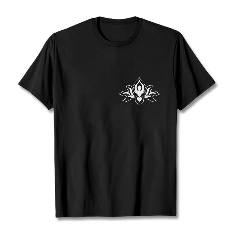 Soft Cotton Crewneck Lotus Meditation Graphic Tee