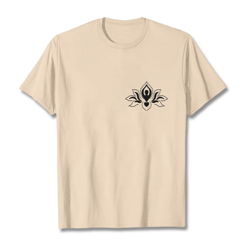 Soft Cotton Crewneck Lotus Meditation Graphic Tee