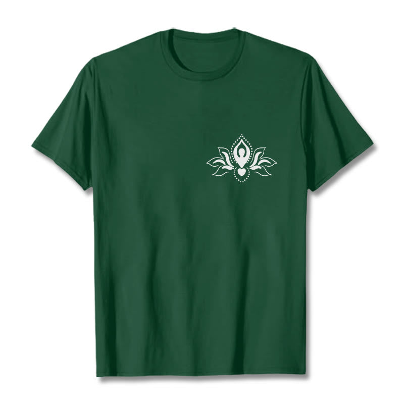 Soft Cotton Crewneck Lotus Meditation Graphic Tee