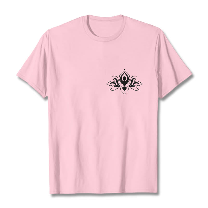 Soft Cotton Crewneck Lotus Meditation Graphic Tee
