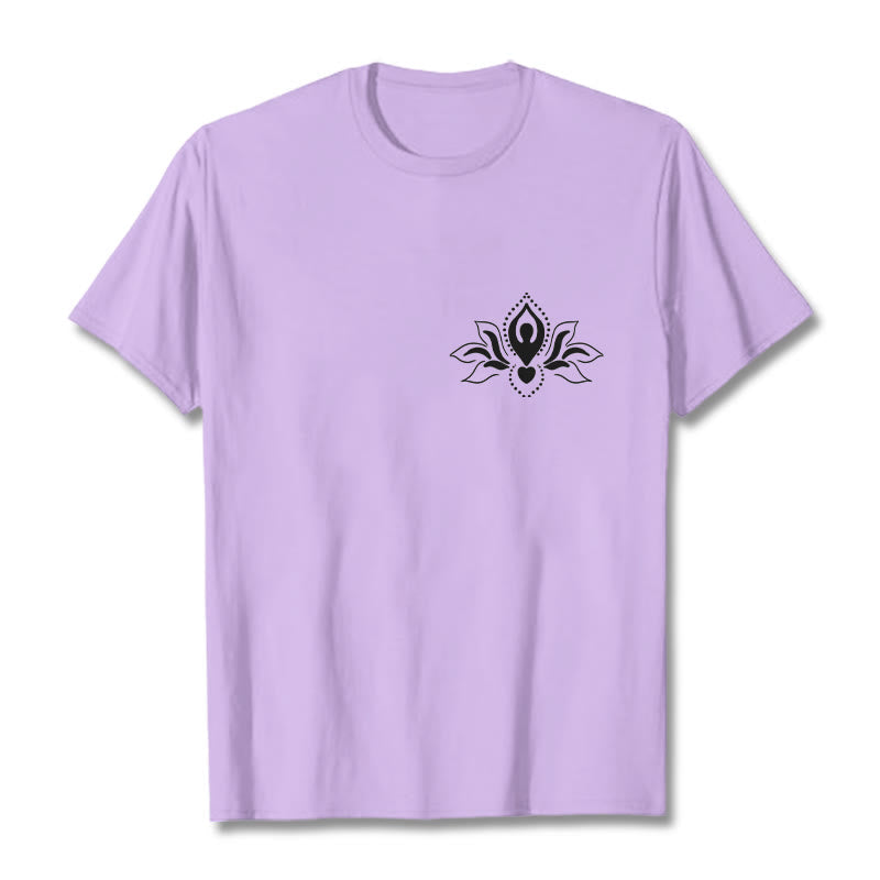 Soft Cotton Crewneck Lotus Meditation Graphic Tee