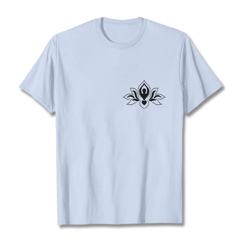 Soft Cotton Crewneck Lotus Meditation Graphic Tee