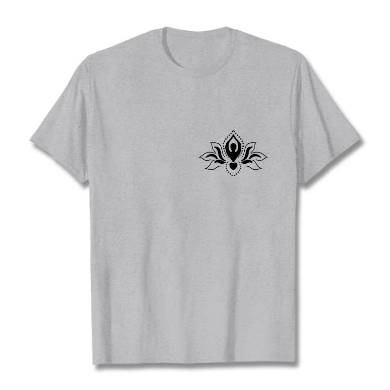 Soft Cotton Crewneck Lotus Meditation Graphic Tee