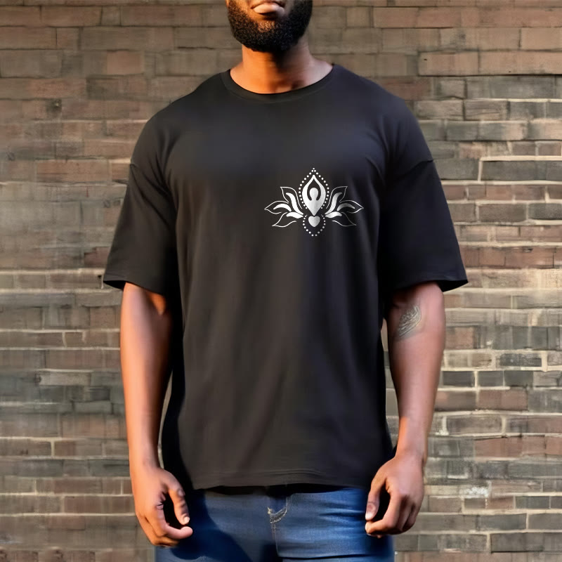 Soft Cotton Crewneck Lotus Meditation Graphic Tee