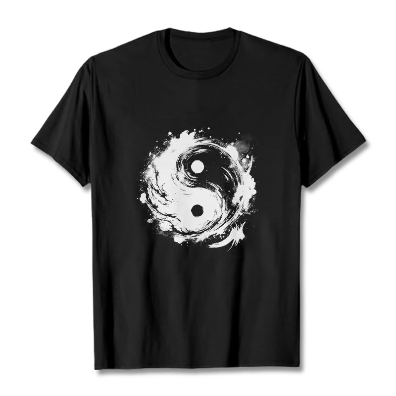 Breathable Cotton Yin Yang Balance Graphic Meditation Tee