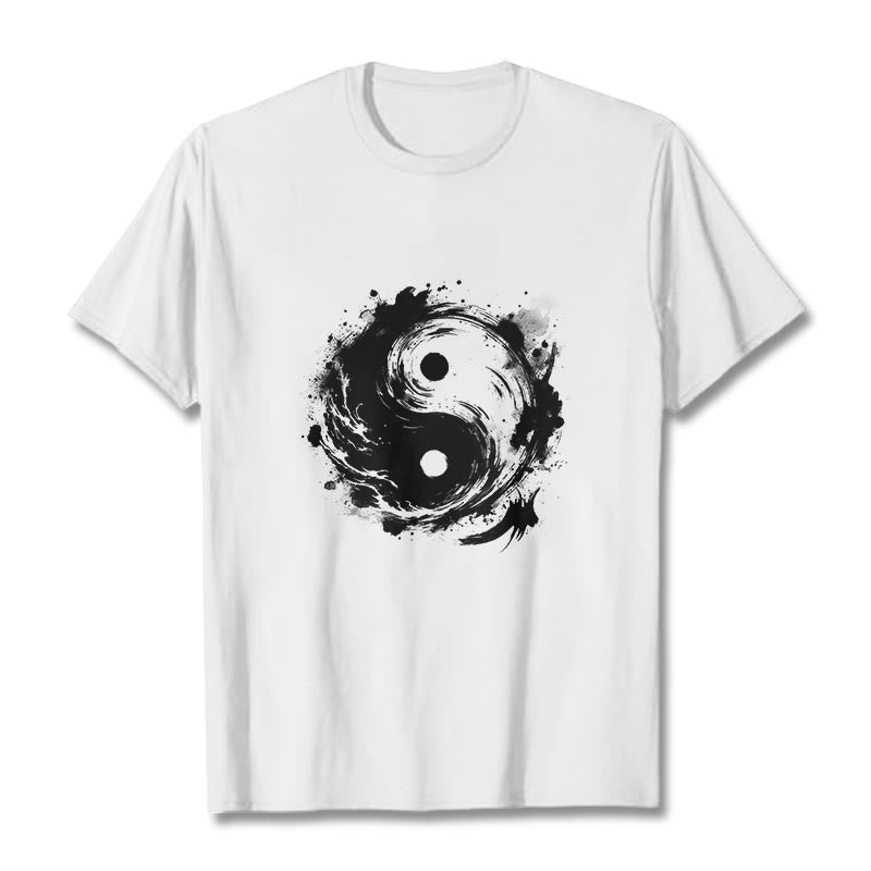 Breathable Cotton Yin Yang Balance Graphic Meditation Tee