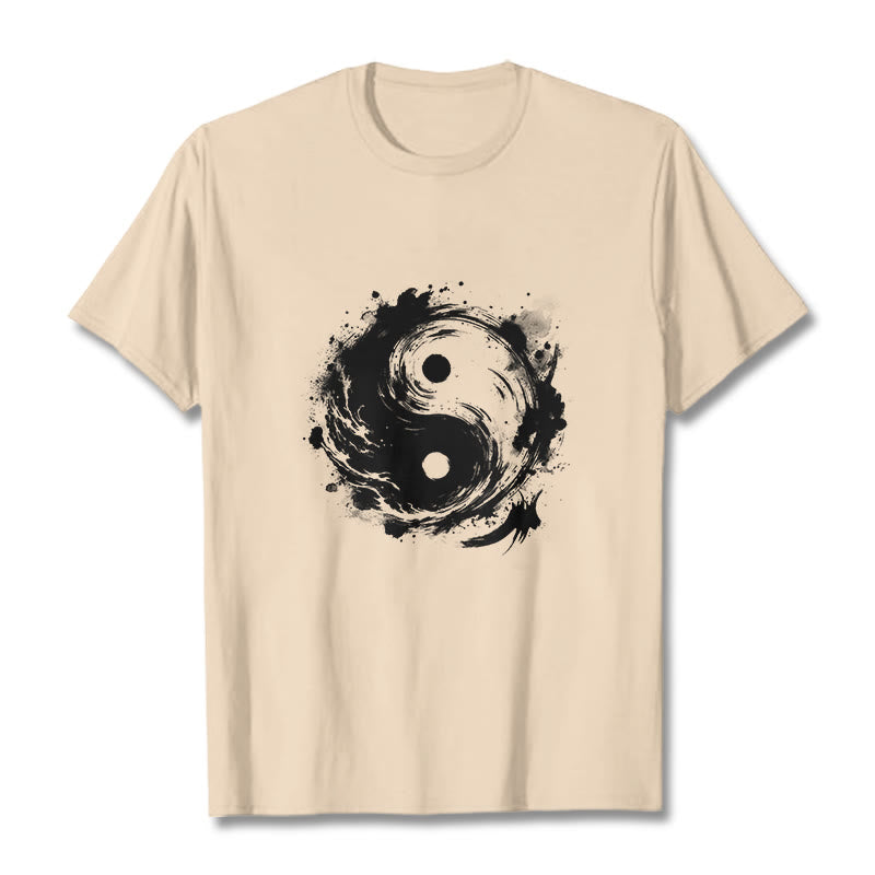 Breathable Cotton Yin Yang Balance Graphic Meditation Tee