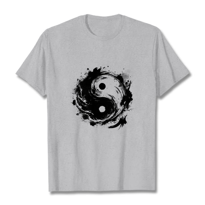 Breathable Cotton Yin Yang Balance Graphic Meditation Tee