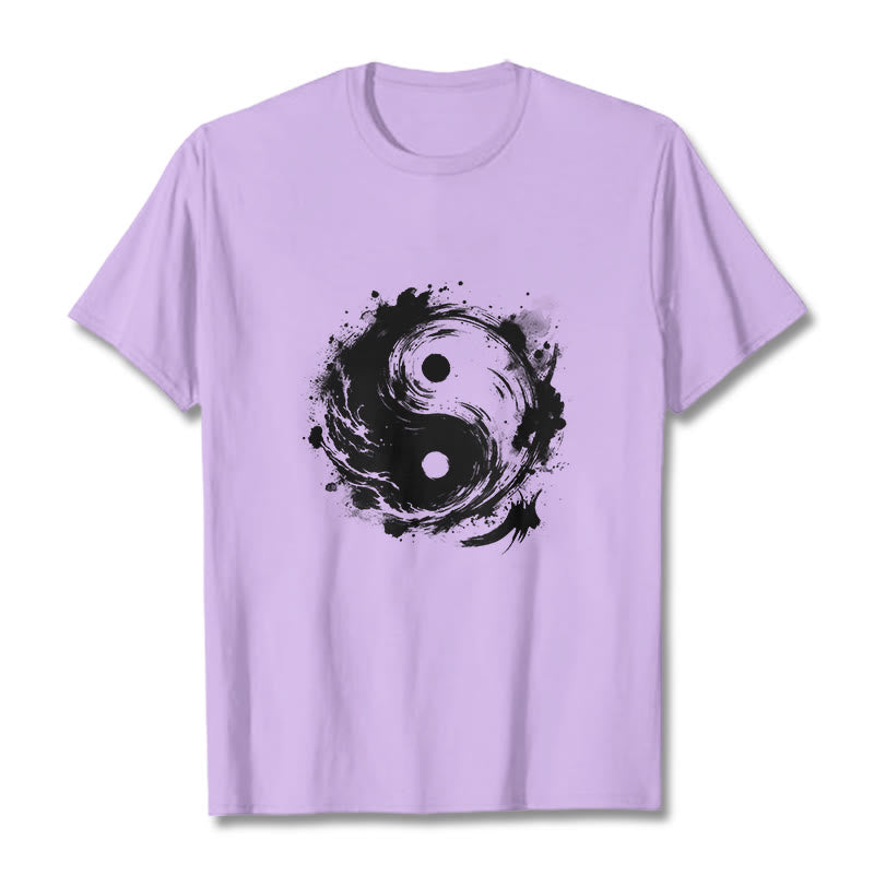 Breathable Cotton Yin Yang Balance Graphic Meditation Tee