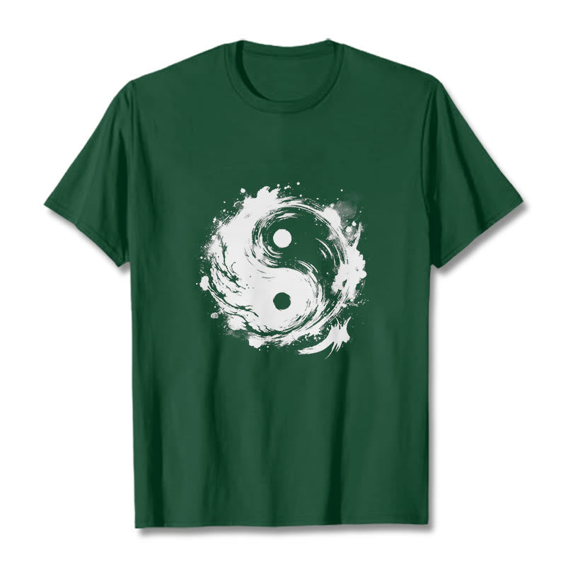 Breathable Cotton Yin Yang Balance Graphic Meditation Tee