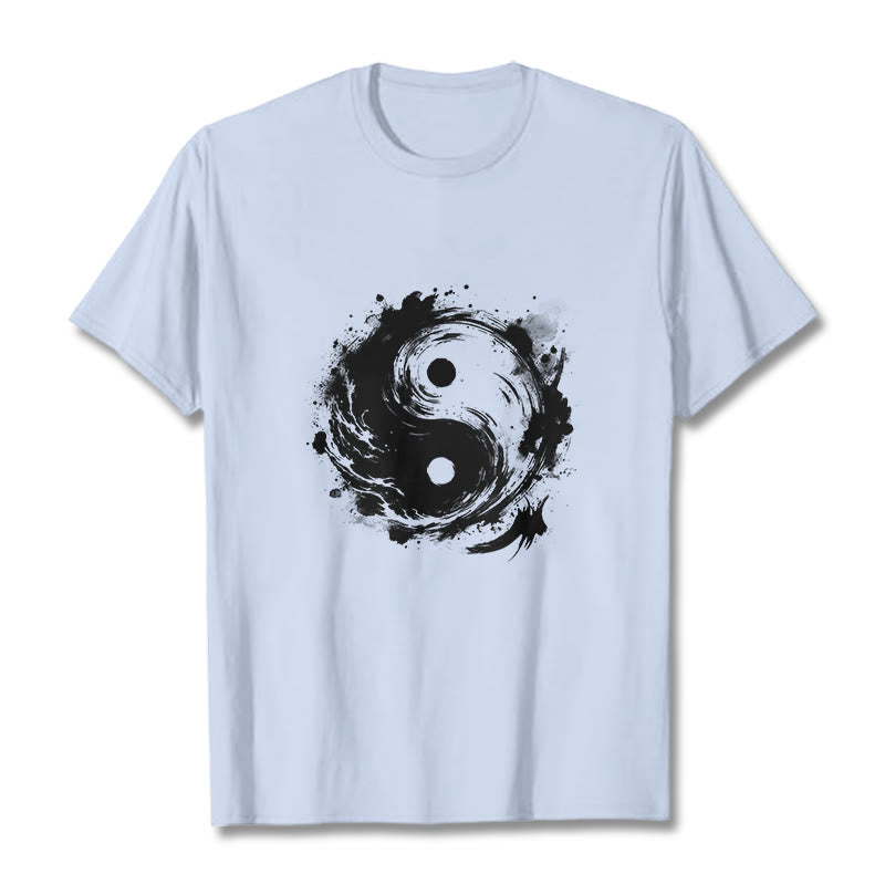Breathable Cotton Yin Yang Balance Graphic Meditation Tee