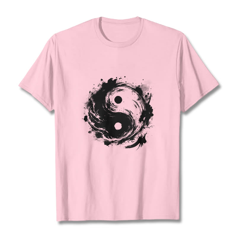 Breathable Cotton Yin Yang Balance Graphic Meditation Tee