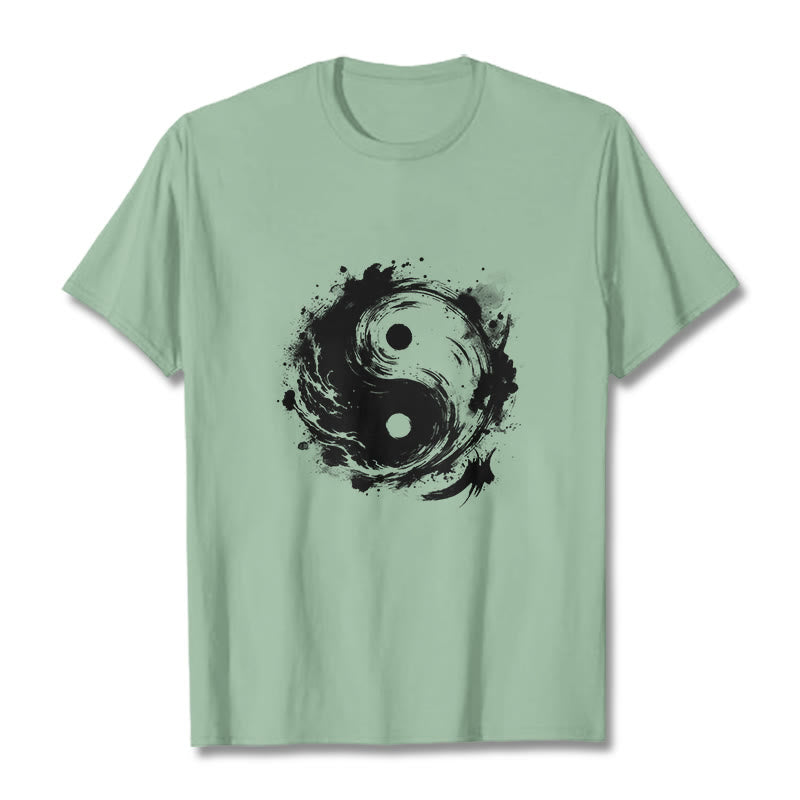 Breathable Cotton Yin Yang Balance Graphic Meditation Tee
