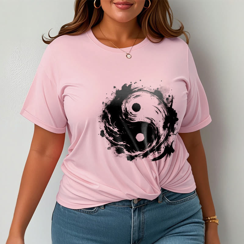 Breathable Cotton Yin Yang Balance Graphic Meditation Tee