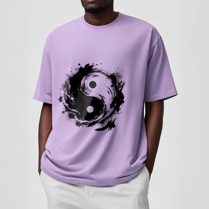 Breathable Cotton Yin Yang Balance Graphic Meditation Tee