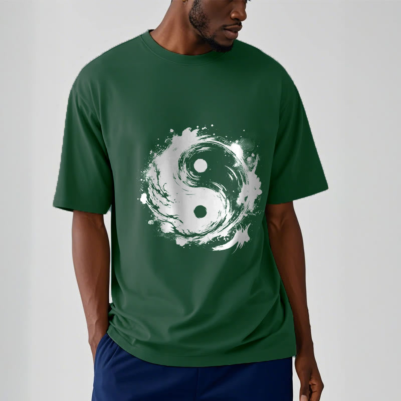 Breathable Cotton Yin Yang Balance Graphic Meditation Tee