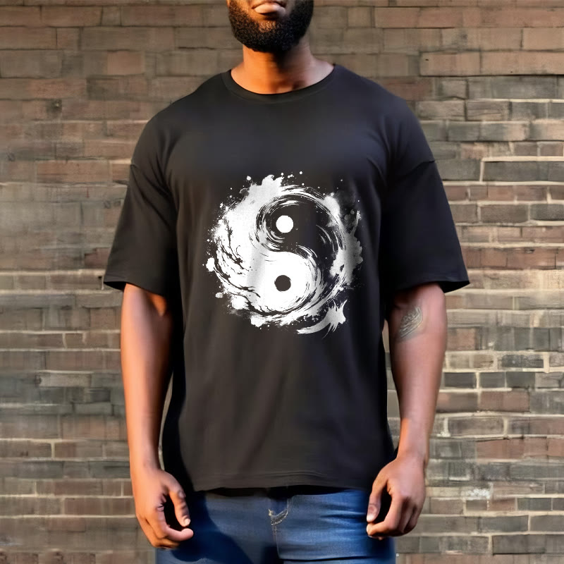 Breathable Cotton Yin Yang Balance Graphic Meditation Tee