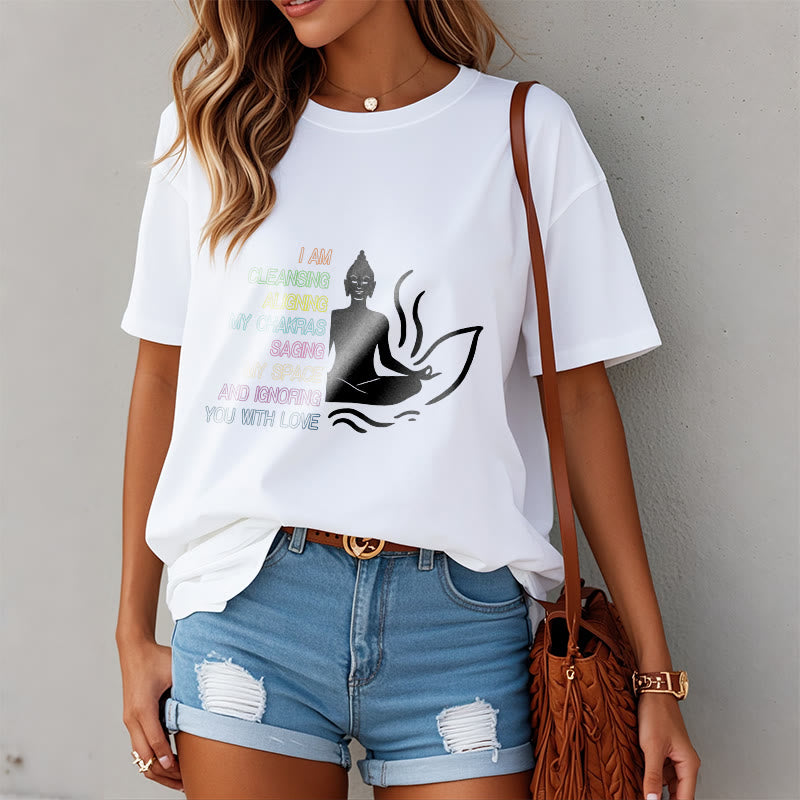 Soft Cotton Unisex Mindful Graphic Meditation T-Shirt