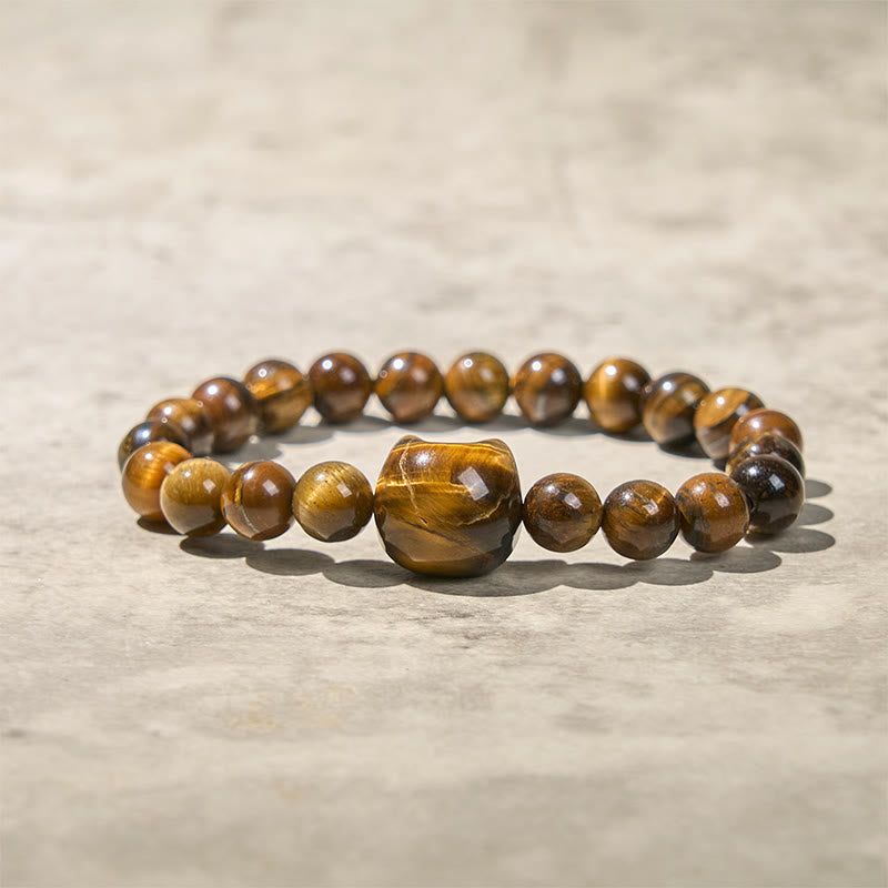Cute Cat Tiger Eye Power Beads Bracelet