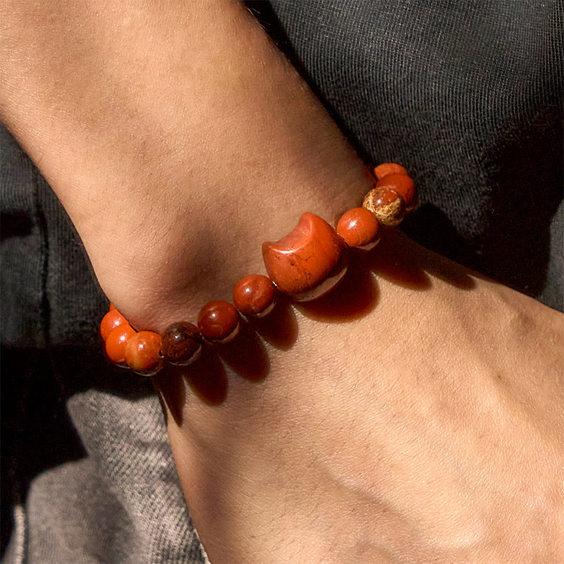 Red Turquoise Faceless Cat Head Design Bracelet (16-19cm Wrist)