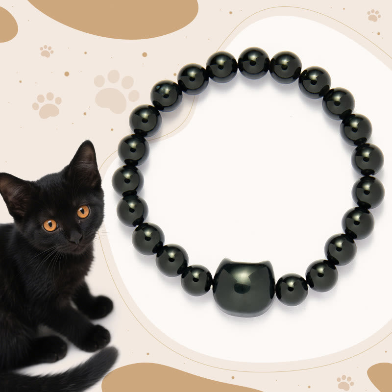 "Wishing You Strength and Protection" Cat Onyx Bracelet Includes Gift Message Card
