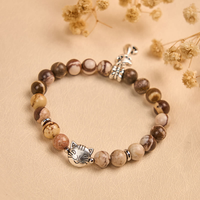 Zebra Jasper Agate Bead Positive Bracelet