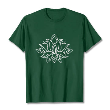 Tactile Cotton Minimalist Lotus Meditation T-Shirt