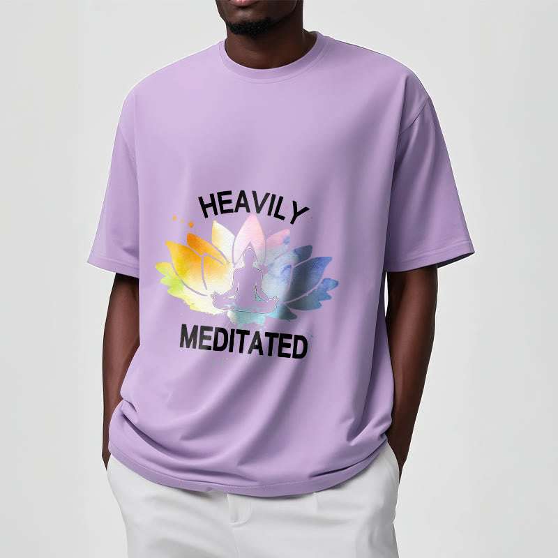 Cotton Lotus Graphic Crew Neck Meditation T-Shirt