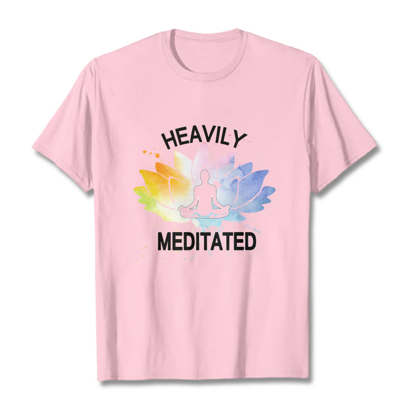 Cotton Lotus Graphic Crew Neck Meditation T-Shirt