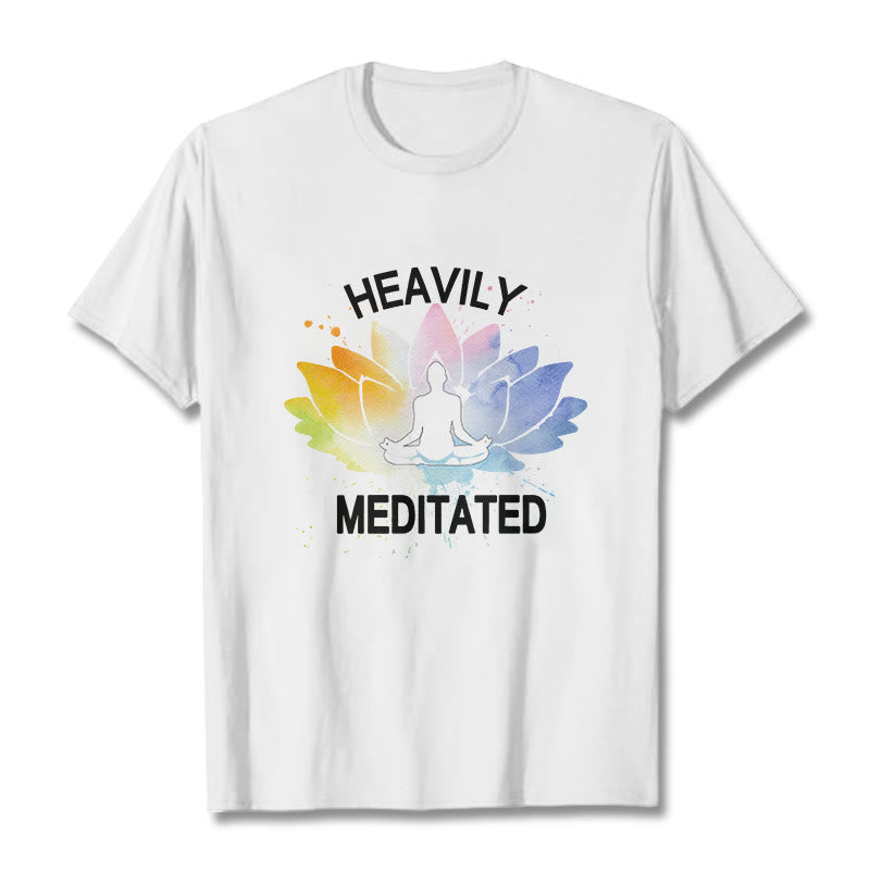 Cotton Lotus Graphic Crew Neck Meditation T-Shirt