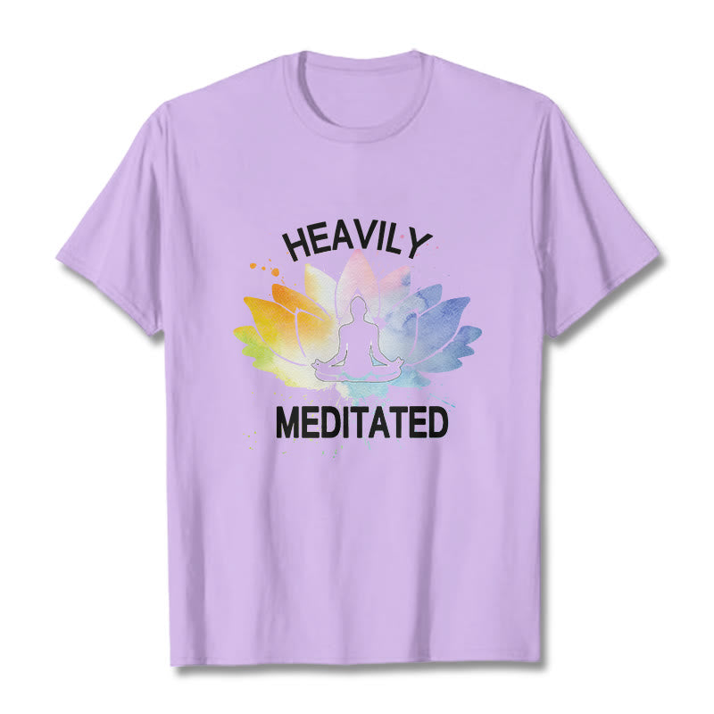 Cotton Lotus Graphic Crew Neck Meditation T-Shirt