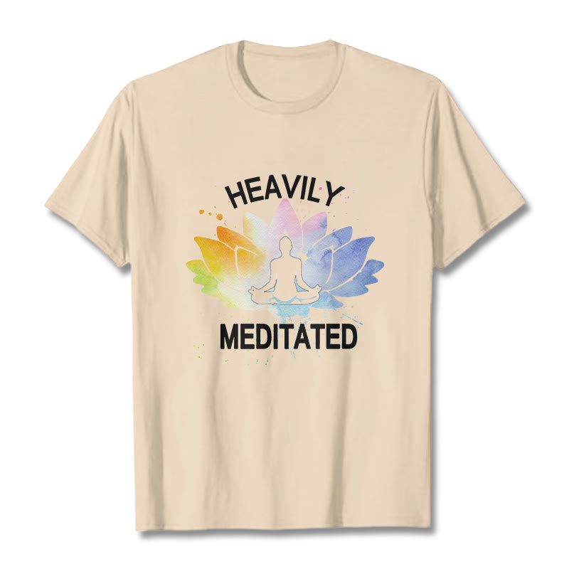 Cotton Lotus Graphic Crew Neck Meditation T-Shirt