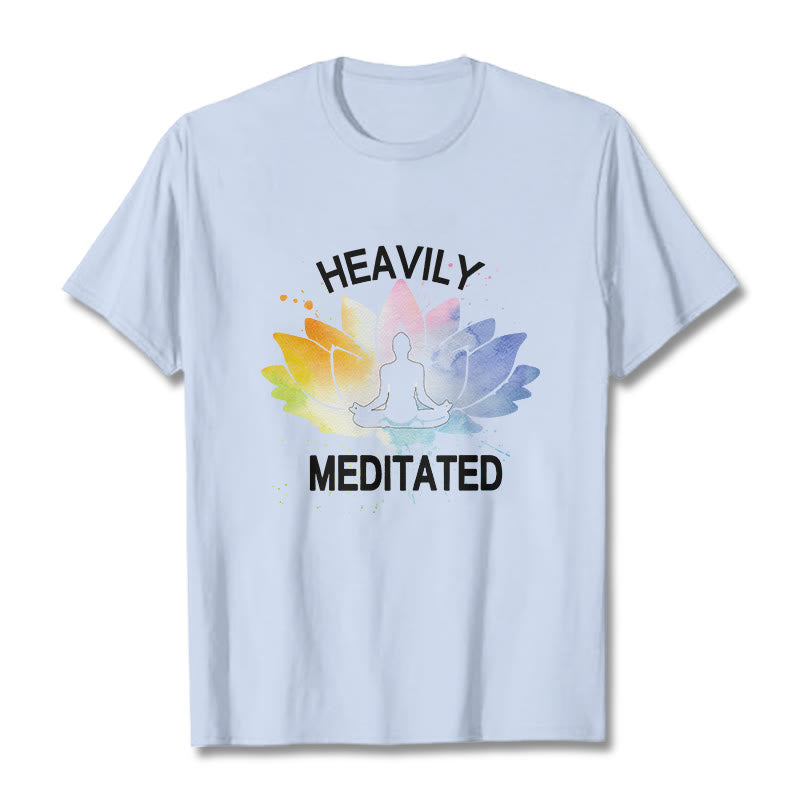 Cotton Lotus Graphic Crew Neck Meditation T-Shirt