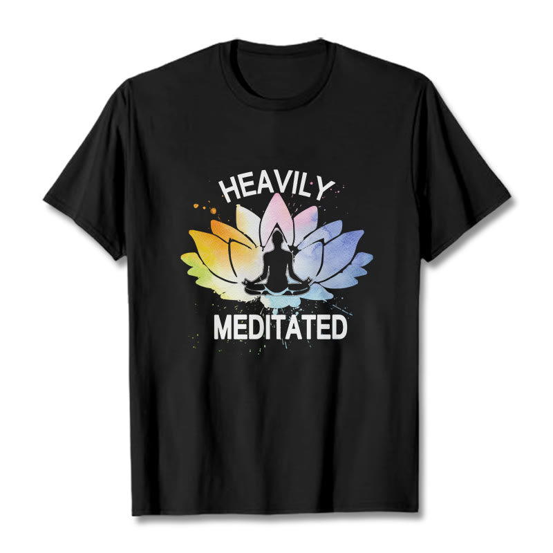 Cotton Lotus Graphic Crew Neck Meditation T-Shirt